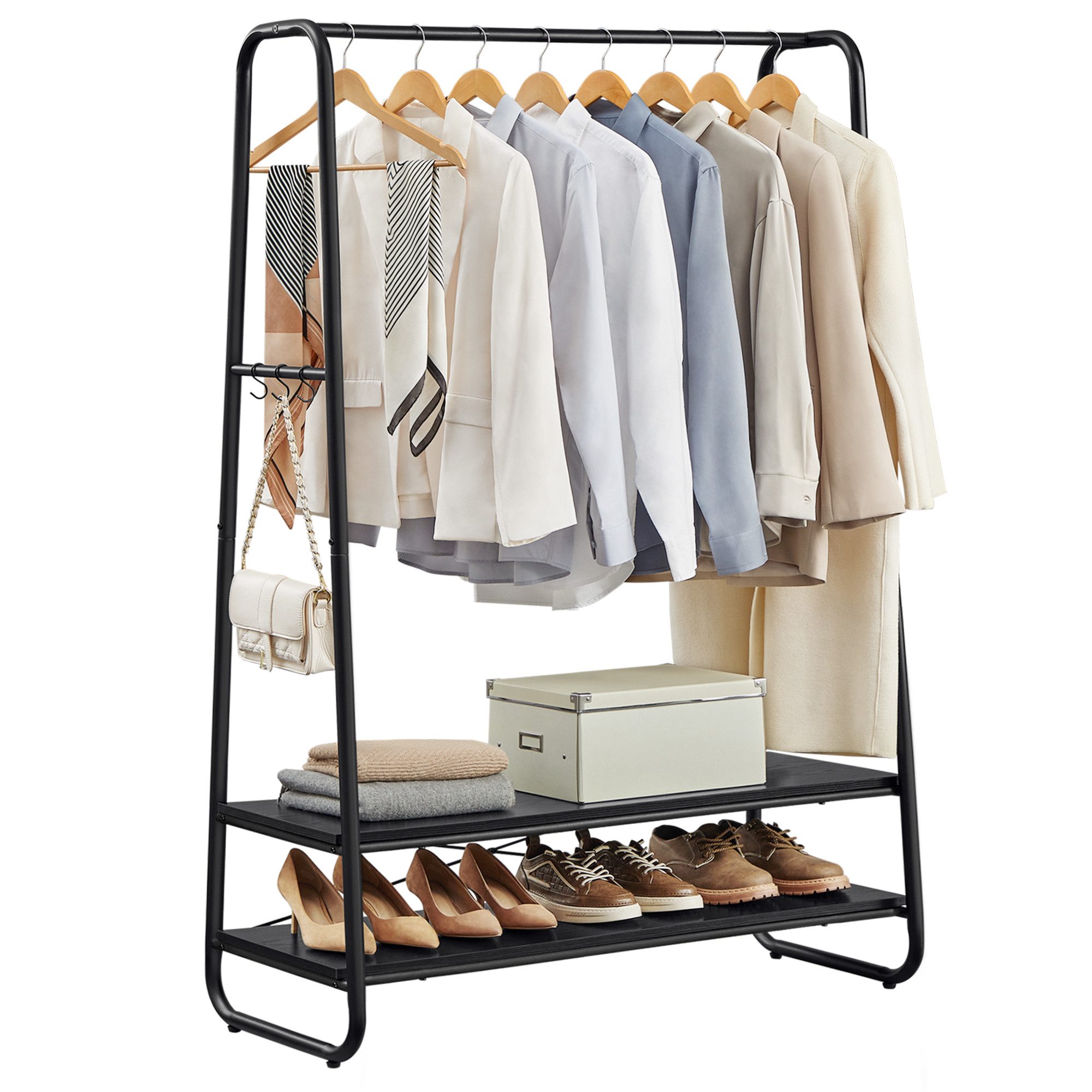 VASAGLE Kleiderständer, 2 Ablagen, 6 Haken, günstig online kaufen
