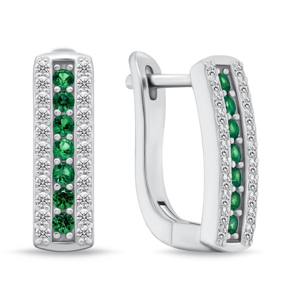 Brilio Silver Ohrring-Set Charmante Silberohrringe mit grünen Zirkonen EA29 günstig online kaufen