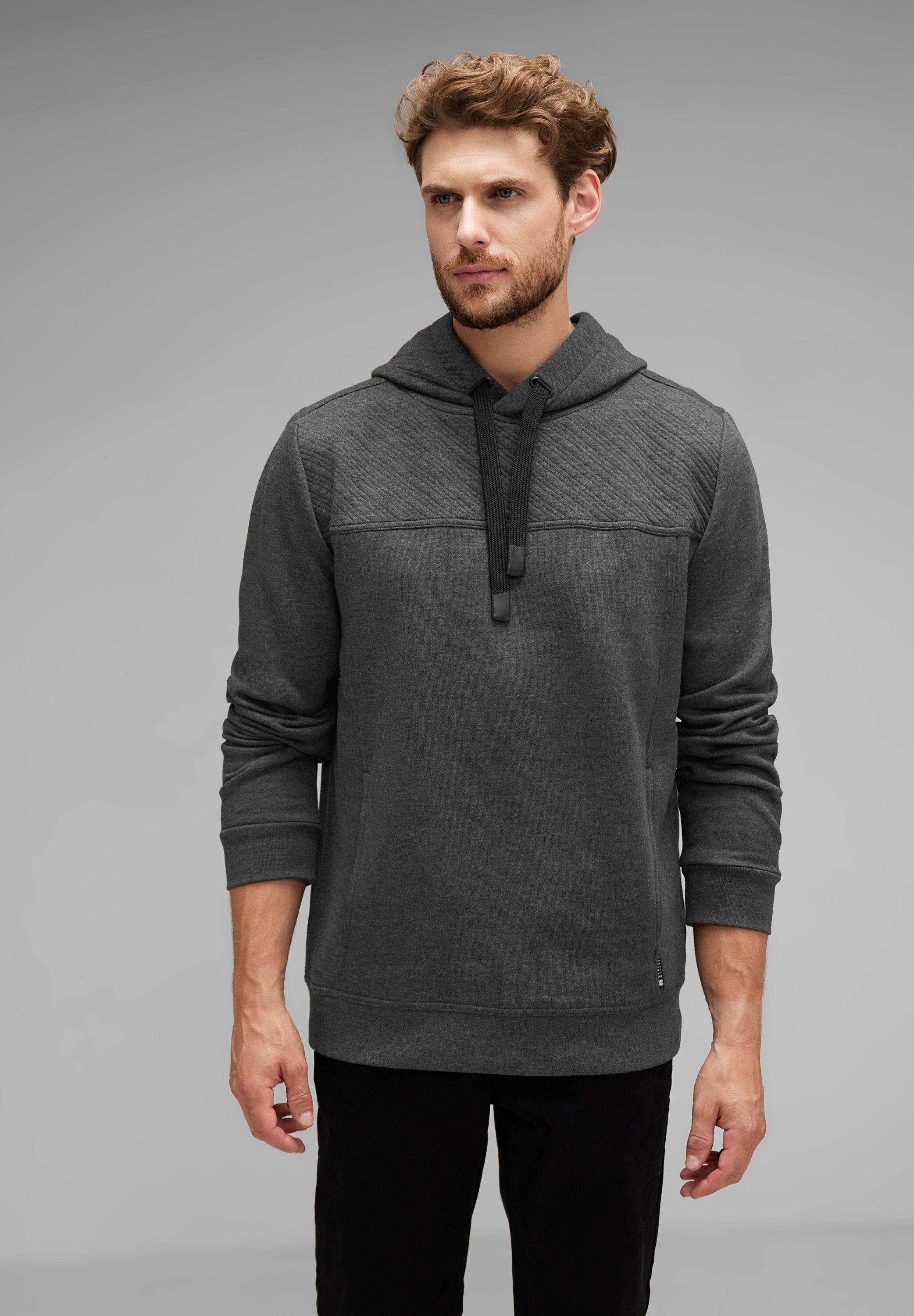 STREET ONE MEN Hoodie mit Kapuze