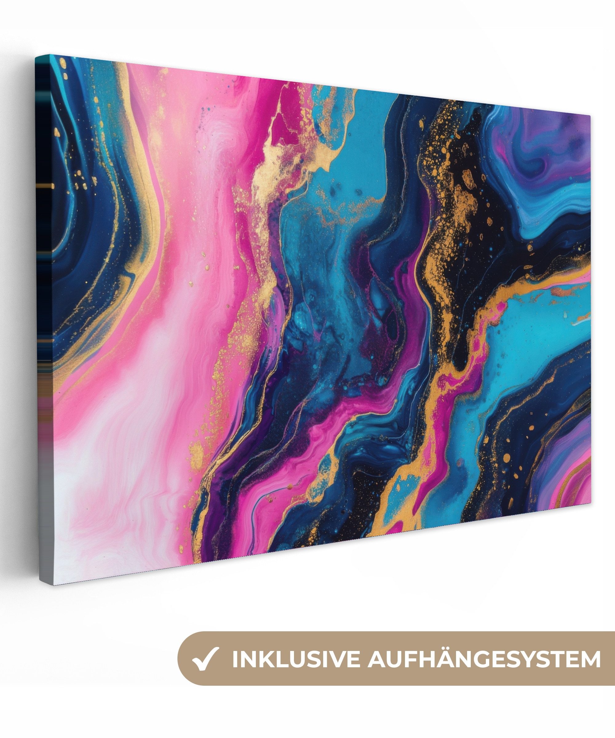 Leinwandbild Marmor - Modern - Gold