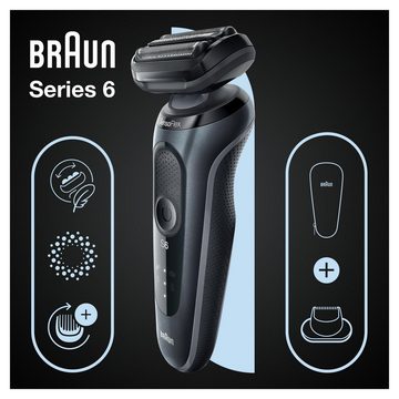 Braun Gesichtshaarrasierer SERIES 6 - 61-N1200S, Aufsätze: 1, 100% wasserdicht, Wet&Dry