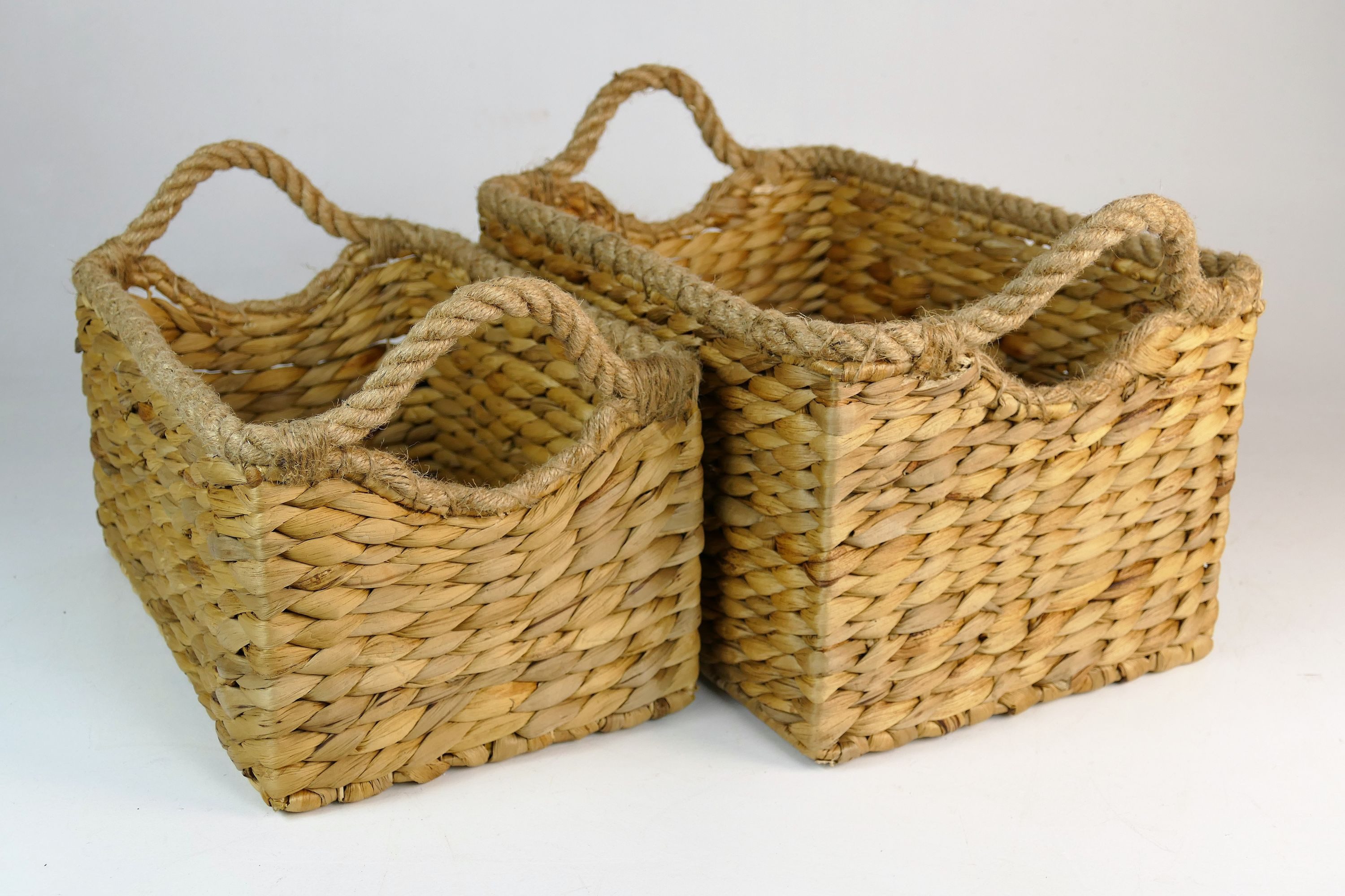ARTRA Dekokorb Aufbewahrungskorb JANINA 2er Set aus Wasserhyazinthe natur Regalkorb (2 St)
