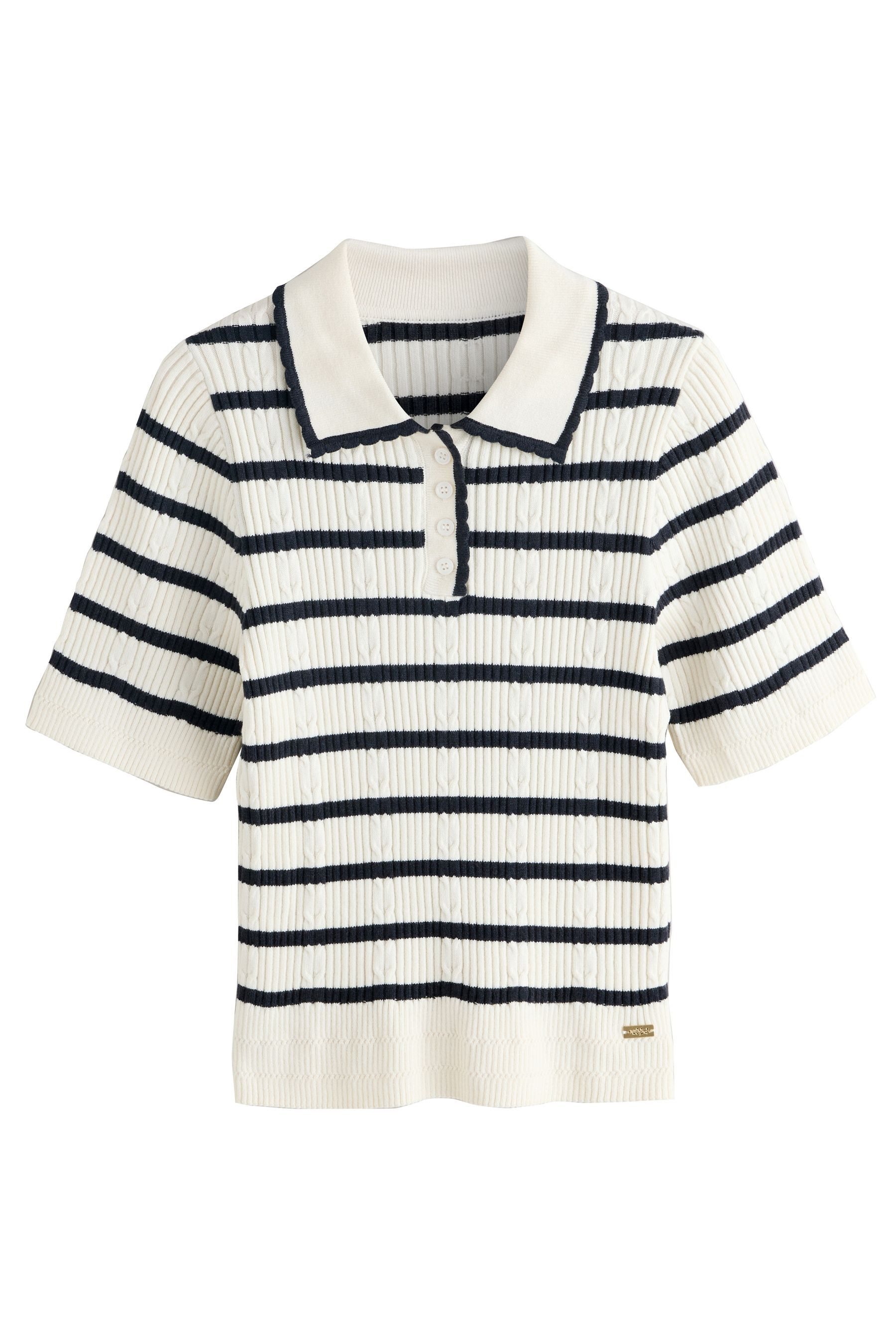 Strickjacke Laura Ashley Henley-Poloshirt mit Streifen