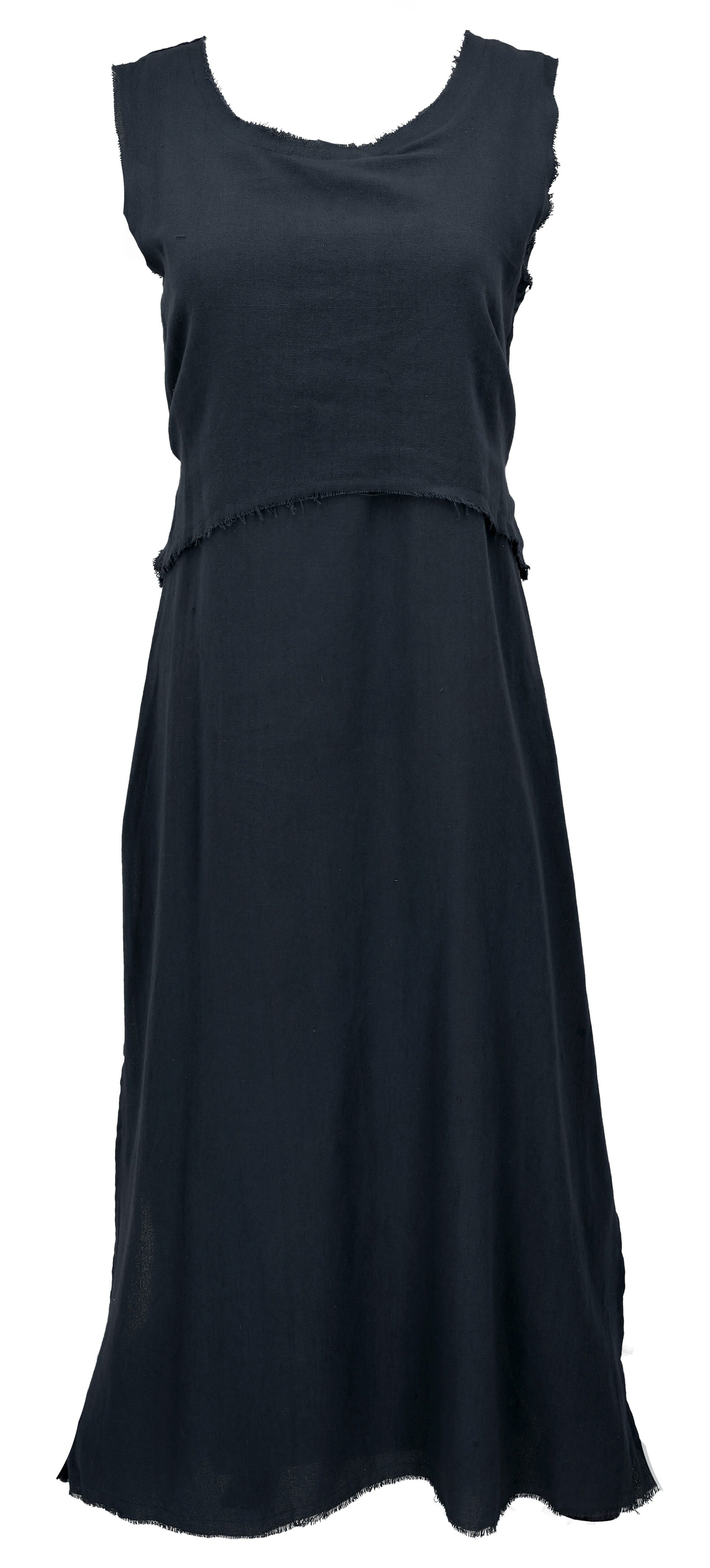 Guru-Shop Midikleid Boho Baumwollkleid, luftiges natürliches.. alternative Bekleidung