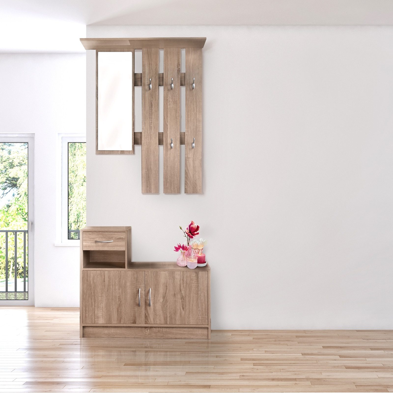 HTI-Living Garderobe Garderobenpaneel mit Schuhschrank Thekla günstig online kaufen