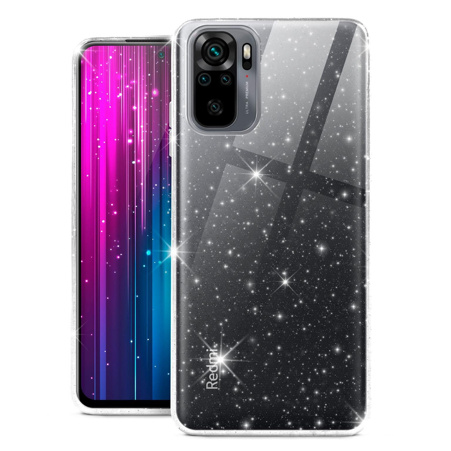 moex Handyhülle für Redmi Note 10S Hülle Glitzer Dünn Sparky Case Clear 6,43 Zoll, Silikon Schutzhülle Durchsichtig Design Glitzerhülle Cover Ultra Slim