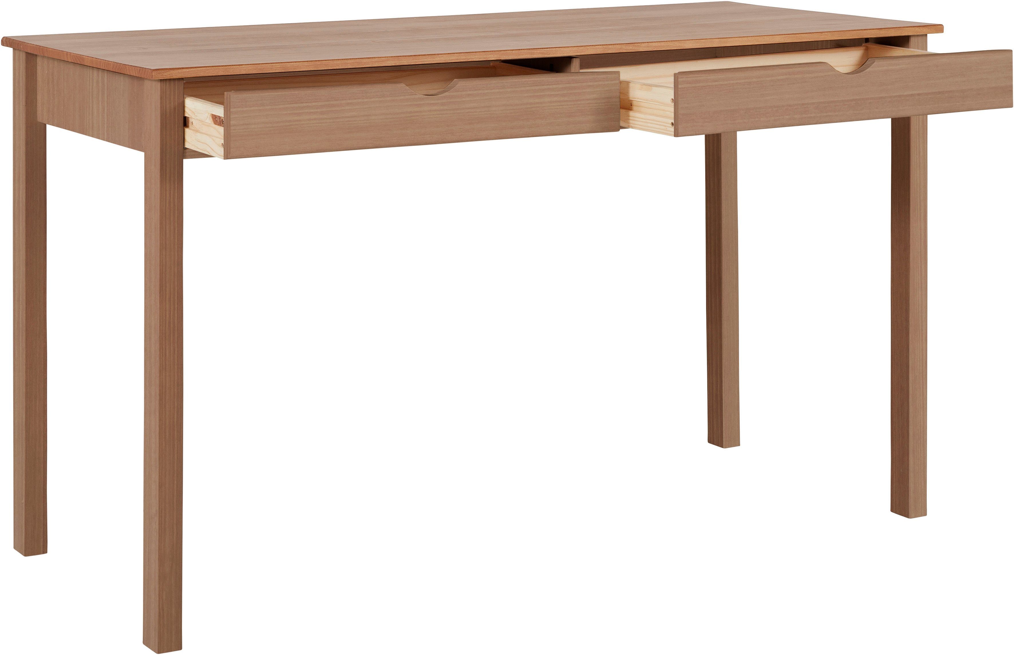Home affaire Schreibtisch Gava, aus massiven Kiefernholz, mit praktischen Griffmulden, Breite 140 cm
