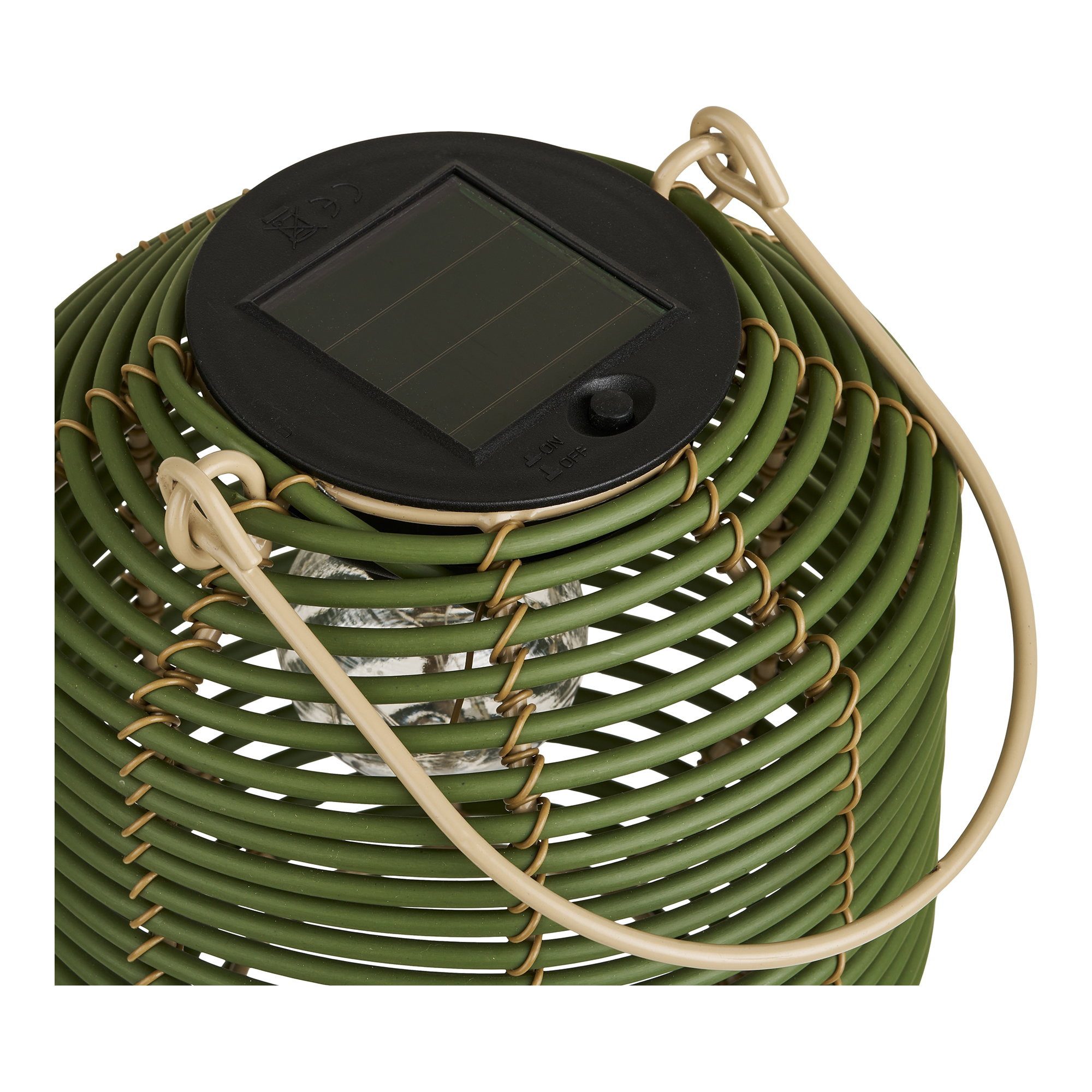 tinkaro LED Laterne Crewe Laterne Solar wiederaufladbar 15 x 15 x 15,5 cm Grün, Solarleuchte aus Metall und PE mit Solarpanel für den Gartenbereich