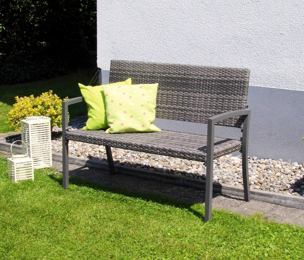acamp Gartenbank Dijon Gartenbank (anthrazit/grau meliert) 116x60x87cm, Gartenbank, Bank