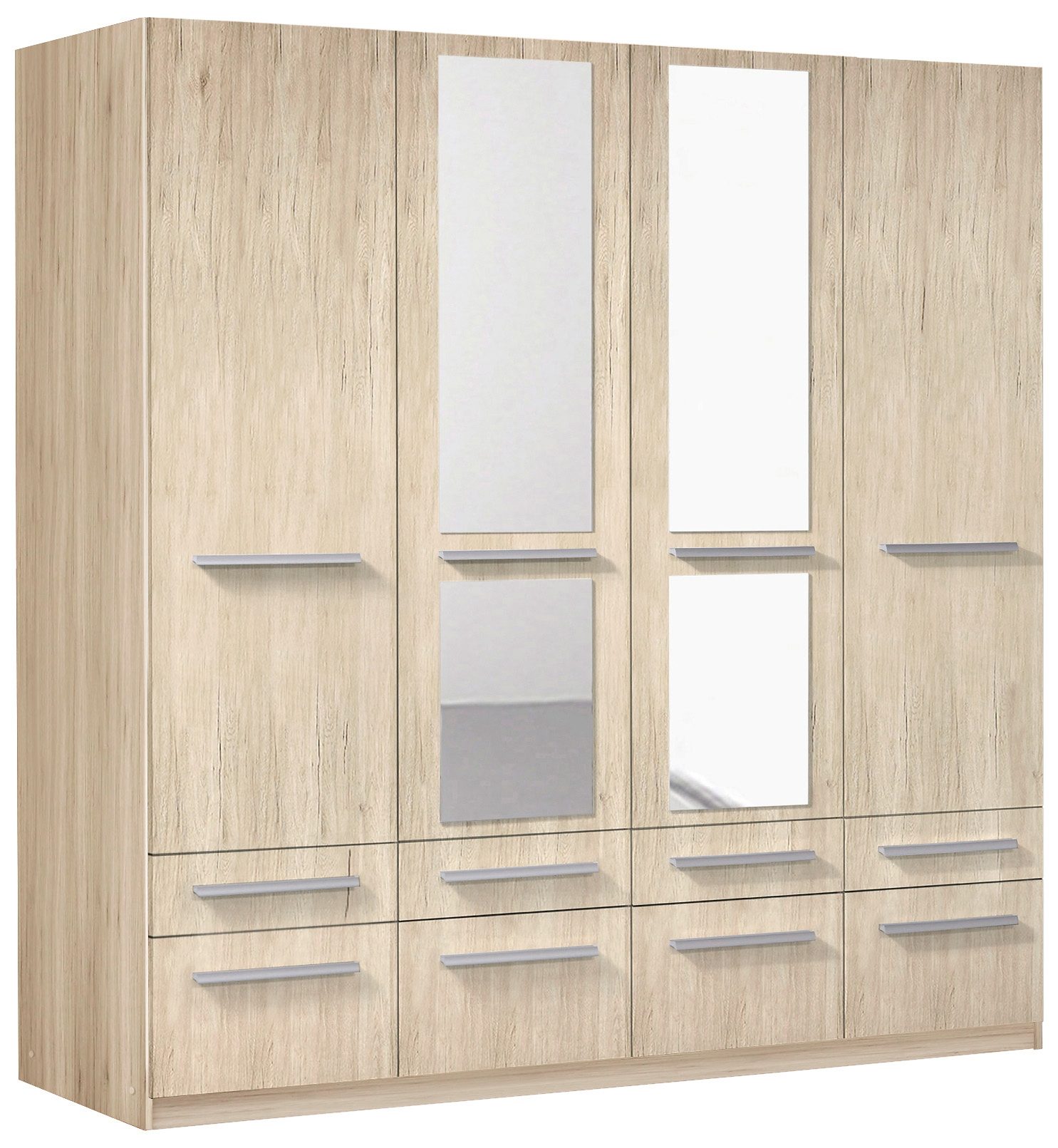 Kleiderschrank BARCELONA 185 cm breit in struktureichefarben hell ab 369,99€