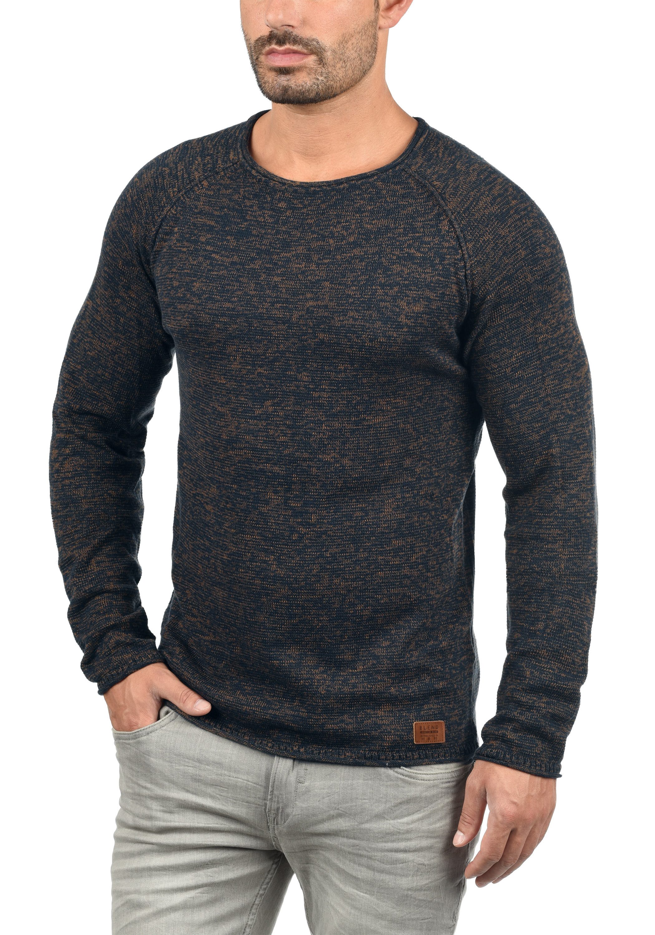 Blend Strickpullover BHDan Stilvoller Strickpullover mit aufgerollten Säumen