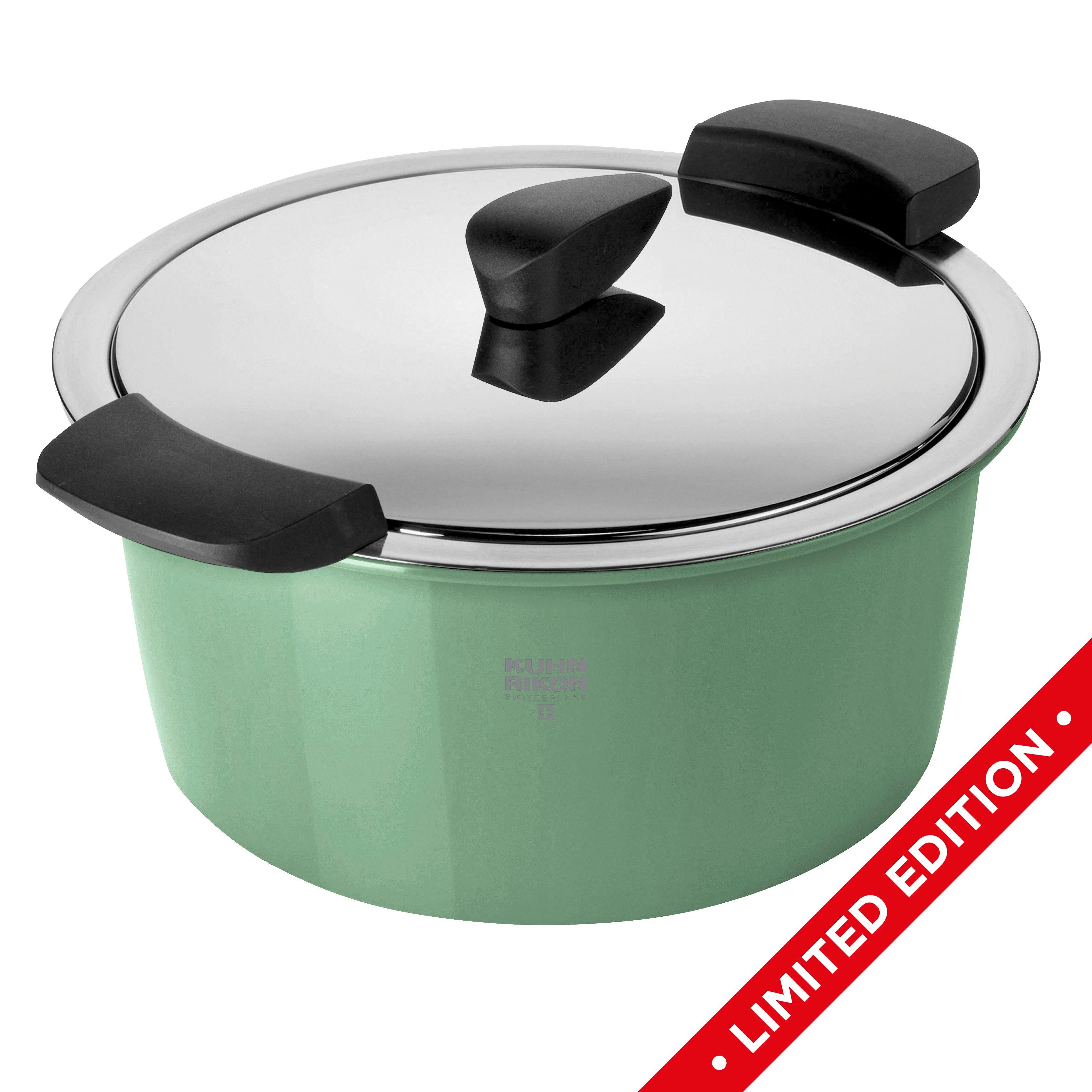 KUHN RIKON Kochtopf Kuhn Rikon HOTPAN Servier Kasserolle 3,0 L/Ø 22 cm in Ocean Green