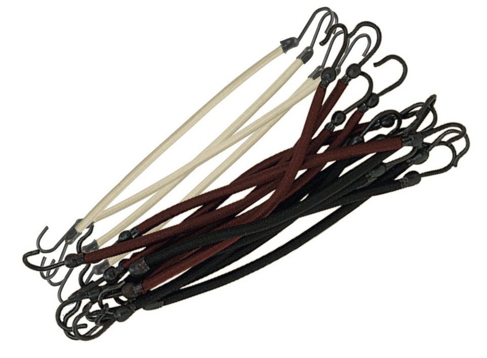 Sinelco Haargummi Gummibänder mit Haken schwarz/braun 12 Stk