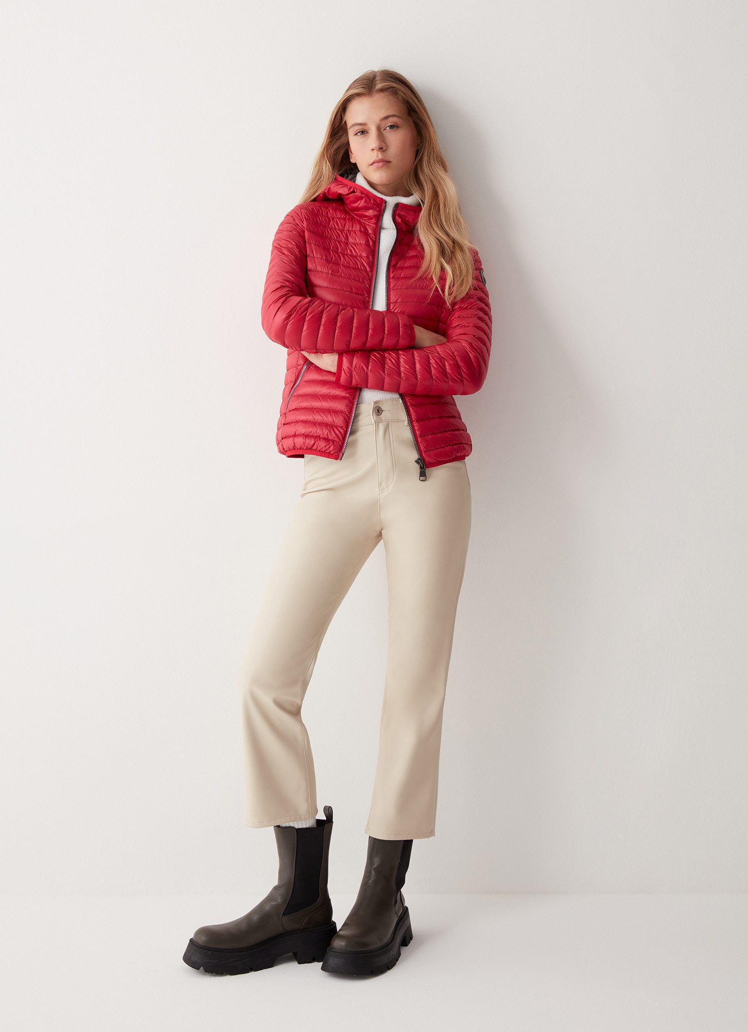 Colmar Winterjacke Übergangansjacke (warm, Daunen Steppjacke, feste Kapuze) rot Damen