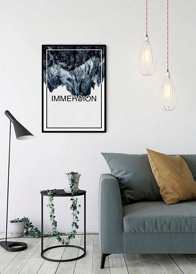 Komar Poster Immersion Steel, & Abstrakt, Schlafzimmer, Kinderzimmer, St), Sprüche Texte Wohnzimmer (1