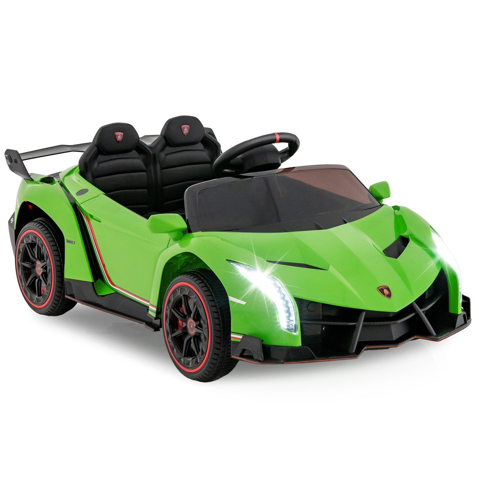 COSTWAY Elektro-Kinderauto, Lamborghini Kinder Elektroauto mit Hupe, Musik
