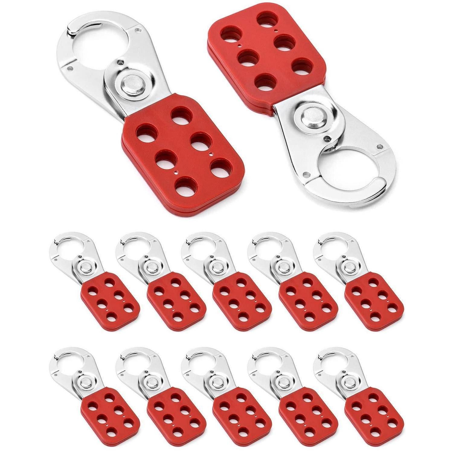 LuxusKollektion Vorhängeschloss Lock Out Tag Out Haspe Edelstahl rot 12 Stk