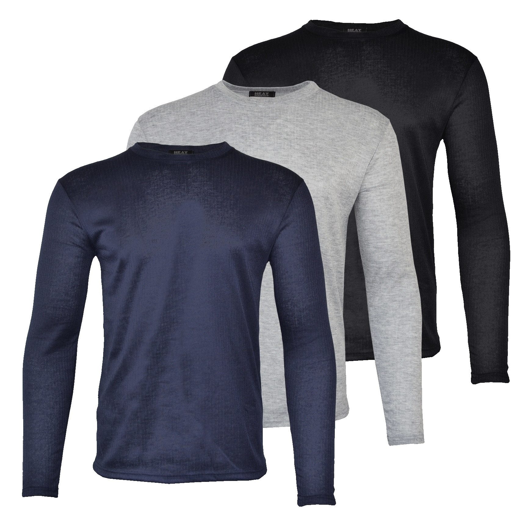 Markenwarenshop-Style Thermounterhemd 3 x Herrenunterhemd Thermo Langarm Shirt HEAT BOOSTER Größe: L (Set bestehend aus 3 Thermo-Langarm-Unterhemden)