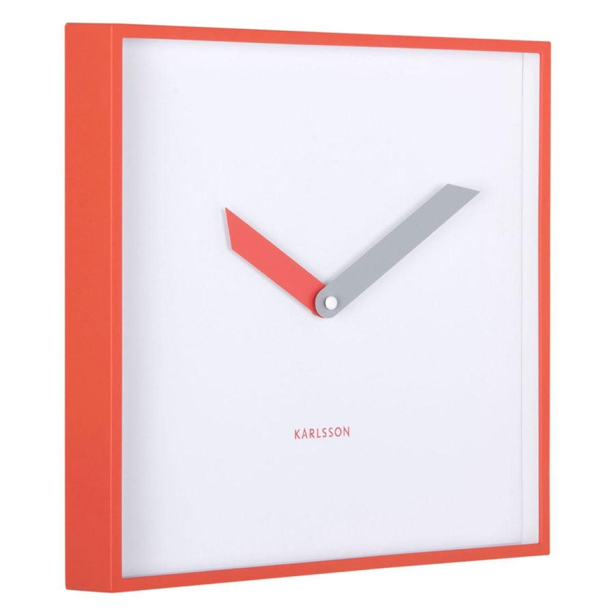 Karlsson Uhr Wanduhr Cool Retro Cuadrado Scarlet Red