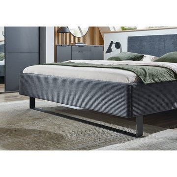 Lomadox Bett ARNHEM-43, Cord, 180x200cm, dunkelgrau