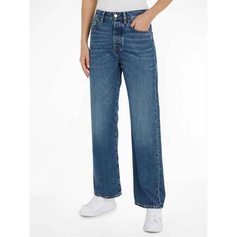 Tommy Hilfiger Straight-Jeans LOOSE STRAIGHT RW KLO mit Lederlogopatch