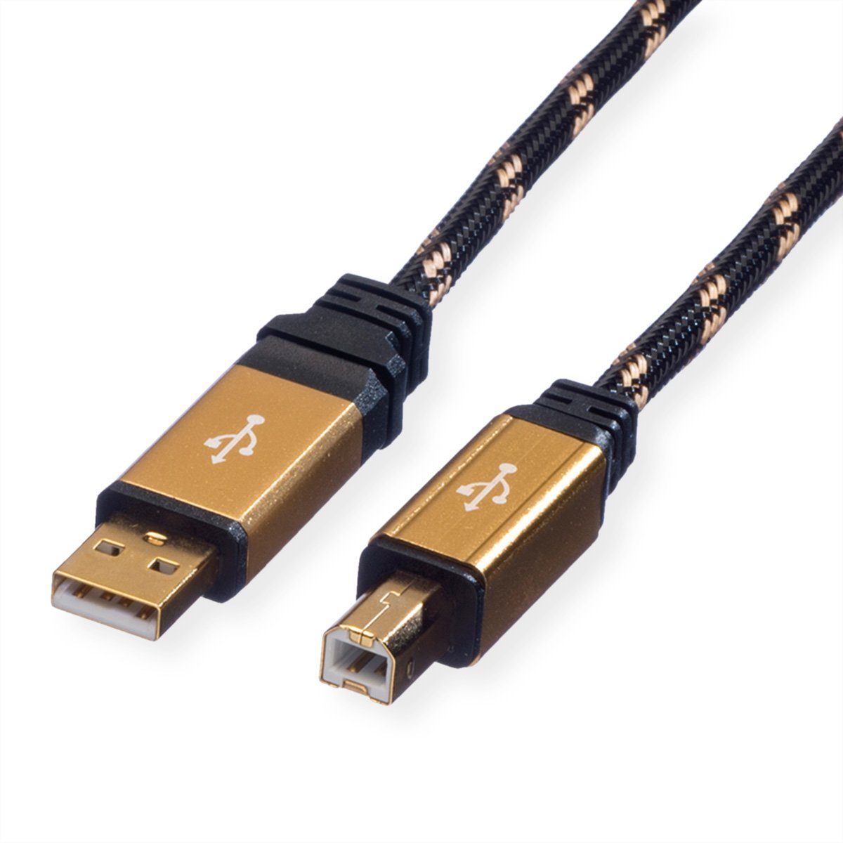 ROLINE GOLD USB 2.0 Kabel USB-Kabel, USB 2.0 Typ A Männlich (Stecker), USB 2.0 Typ B Männlich (Stecker) (450.0 cm), Typ A-B