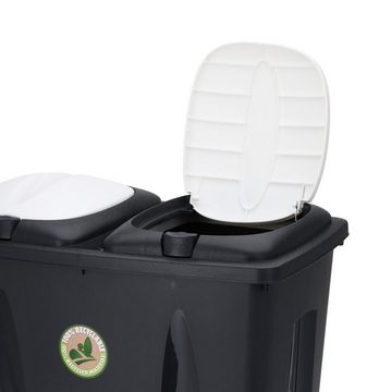 Mojawo Aschenbecher Duo Abfalleimer Mülleimer Mülltonne Mülltrenner Deckel 2x 25 Liter