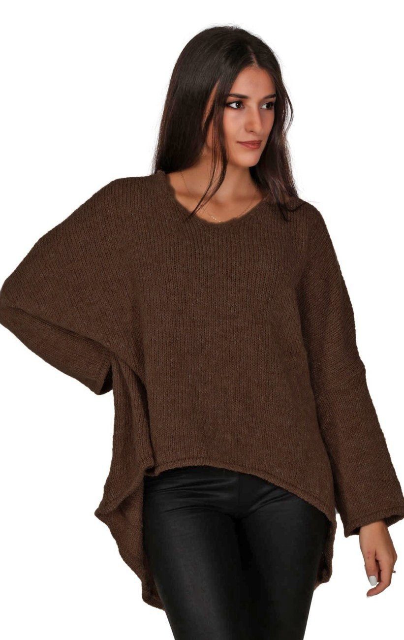 Charis Moda Strickpullover V-​Ausschnitt im Oversized günstig online kaufen