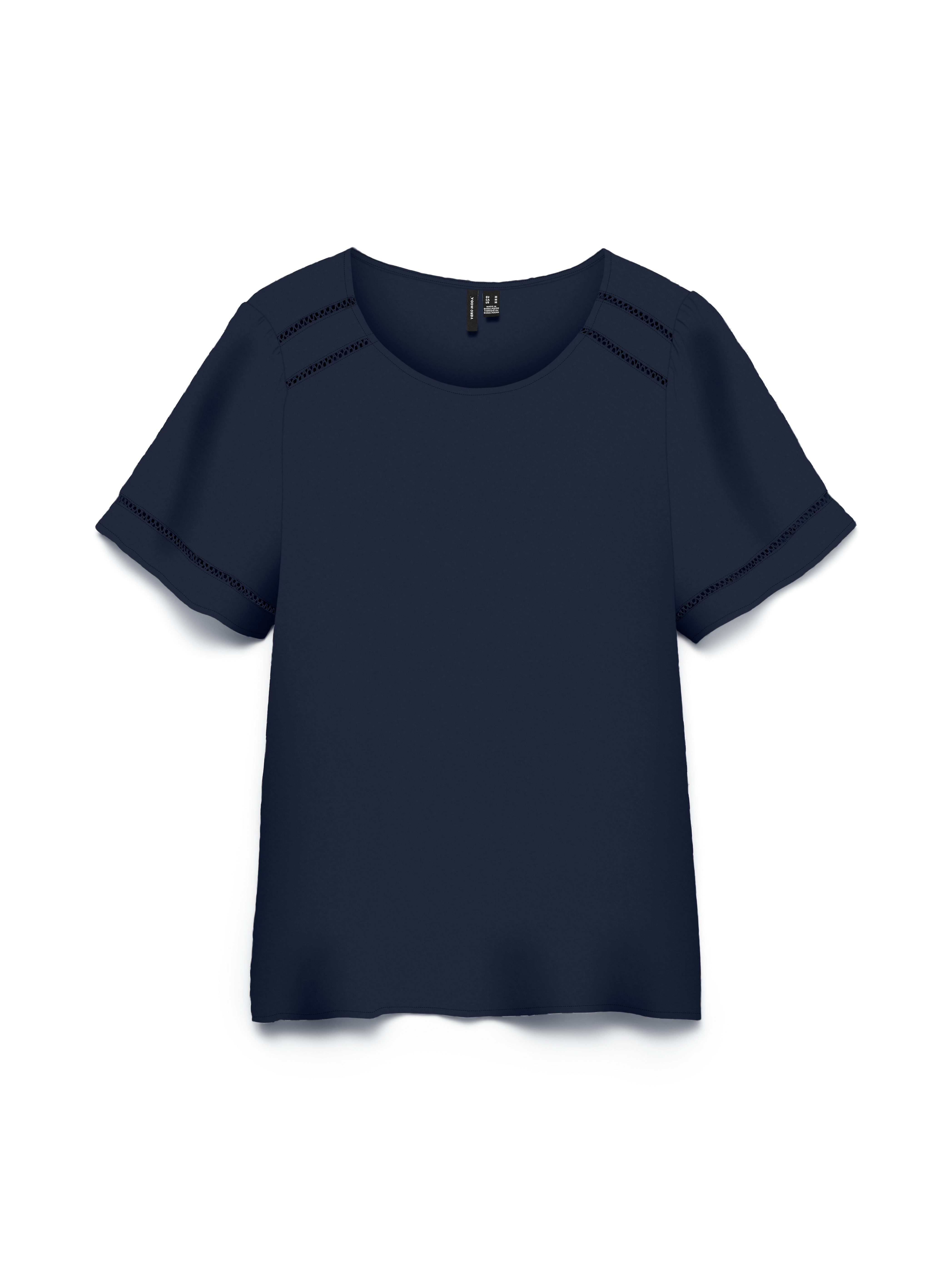 Vero Moda Shirtbluse VMMENNY LACE SS TOP WVN GA Viskose, regular fit günstig online kaufen