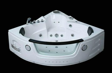 DEKO VERTRIEB BAYERN Whirlpool-Badewanne Luxus LED Whirlpool Badewanne SET 152x152cm +Heizung+Hydrojet +Ozon +R
