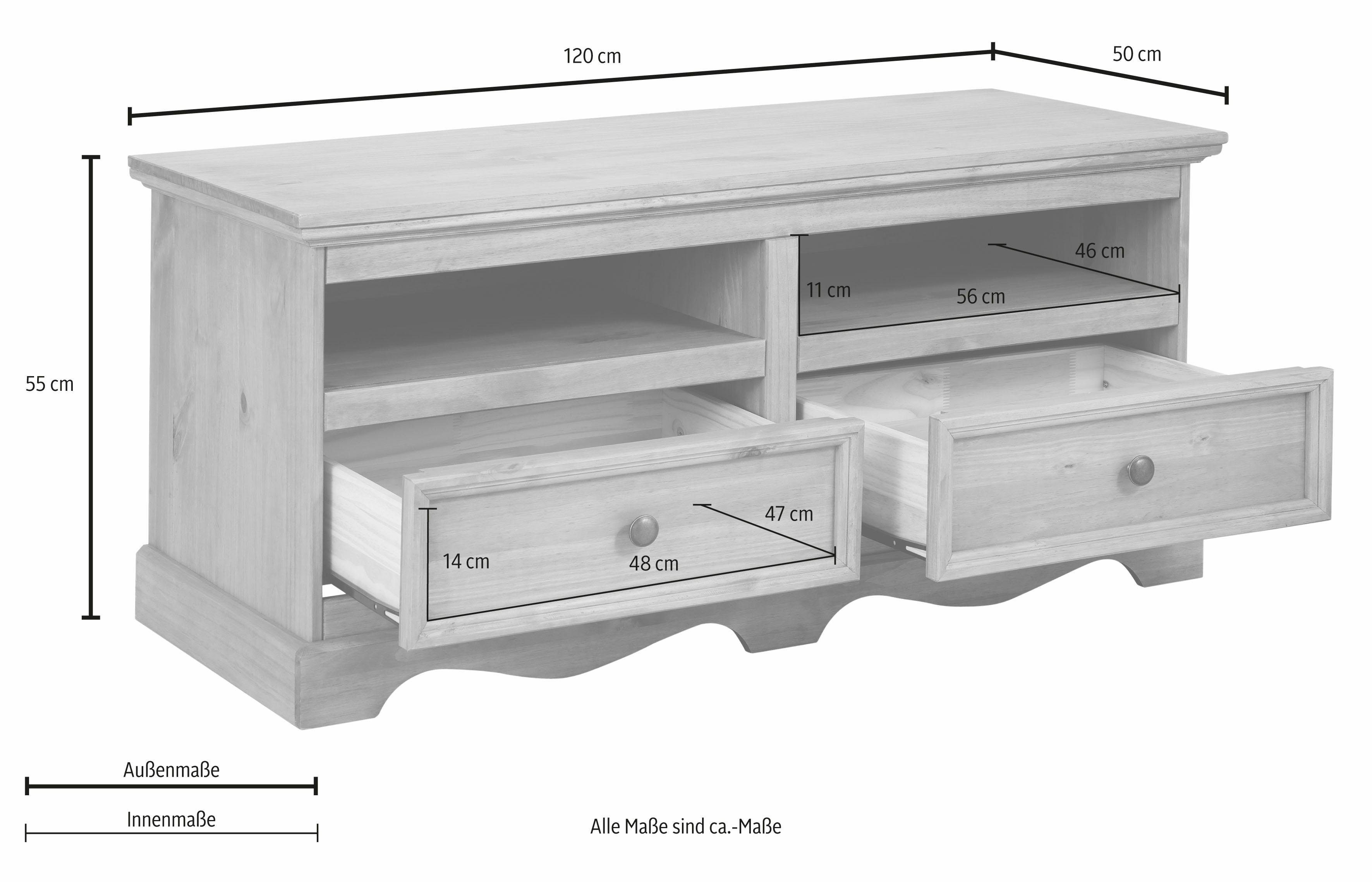Home affaire Lowboard Melissa, Kommode, Breite 120 cm günstig online kaufen