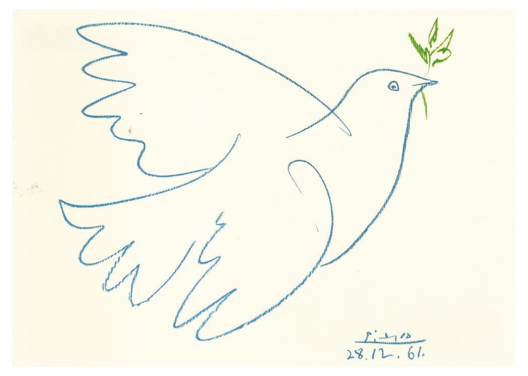 Postkarte Kunstkarte Pablo Picasso "Colombe bleue"