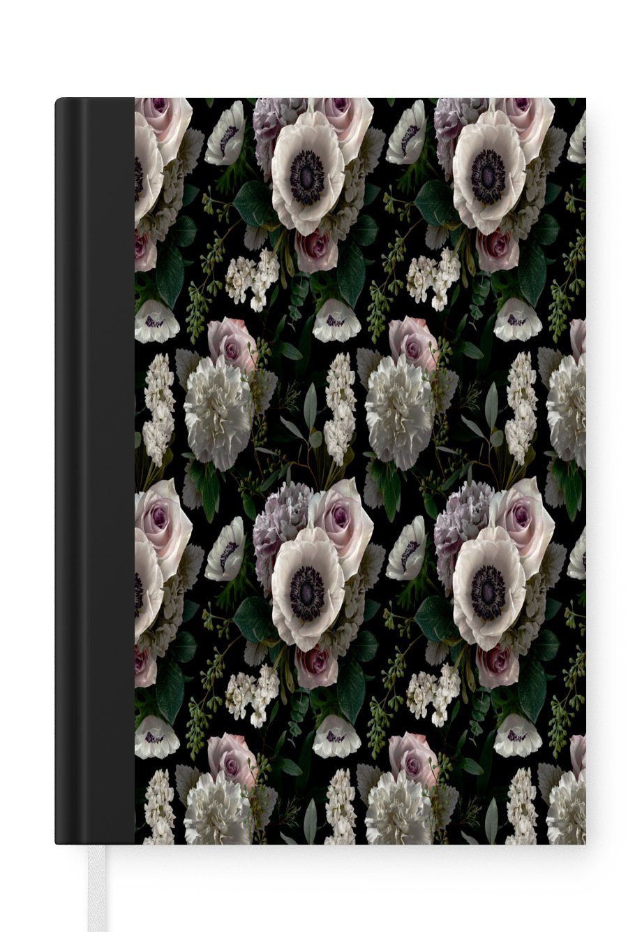 MuchoWow Notizbuch Blumen - Anemone Merkzettel, - Rosa, A5, Journal, Seiten, Notizheft, Haushaltsbuch 98 Tagebuch