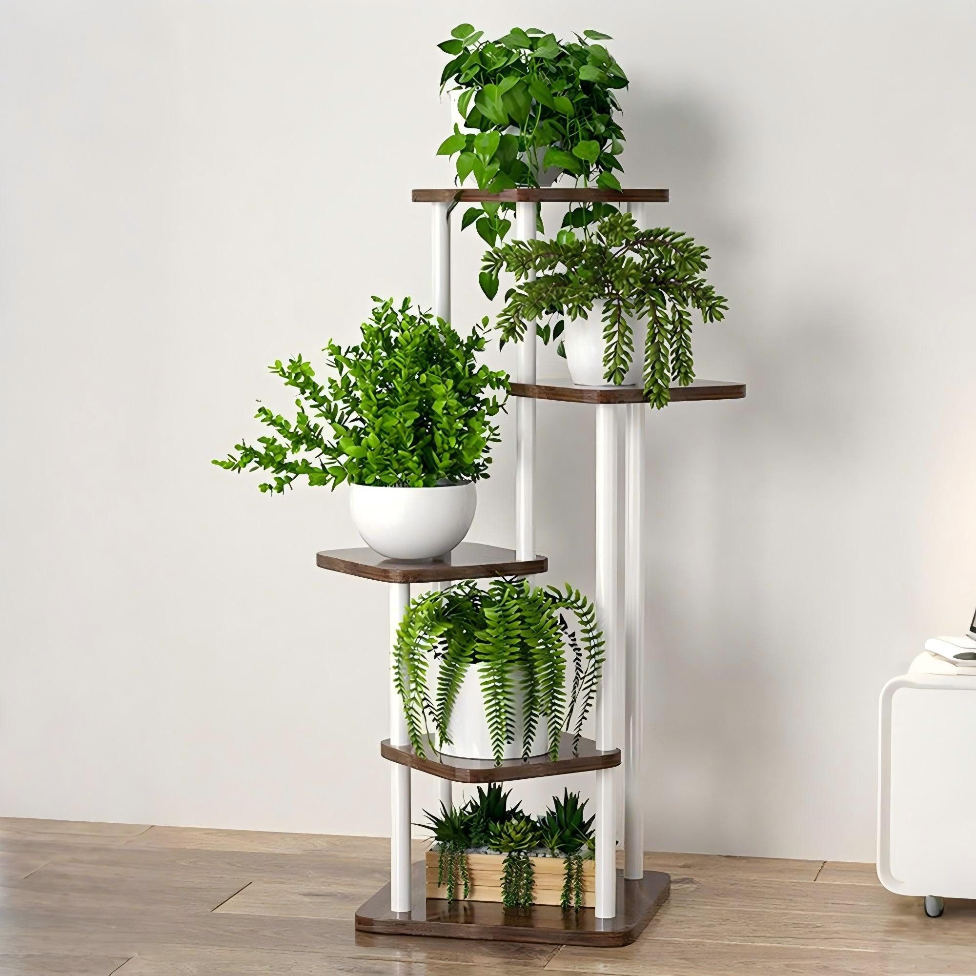 TUWENA Blumenständer 5 Etagen Blumenständer, Blumenhocker, Pflanzenregal Indoor