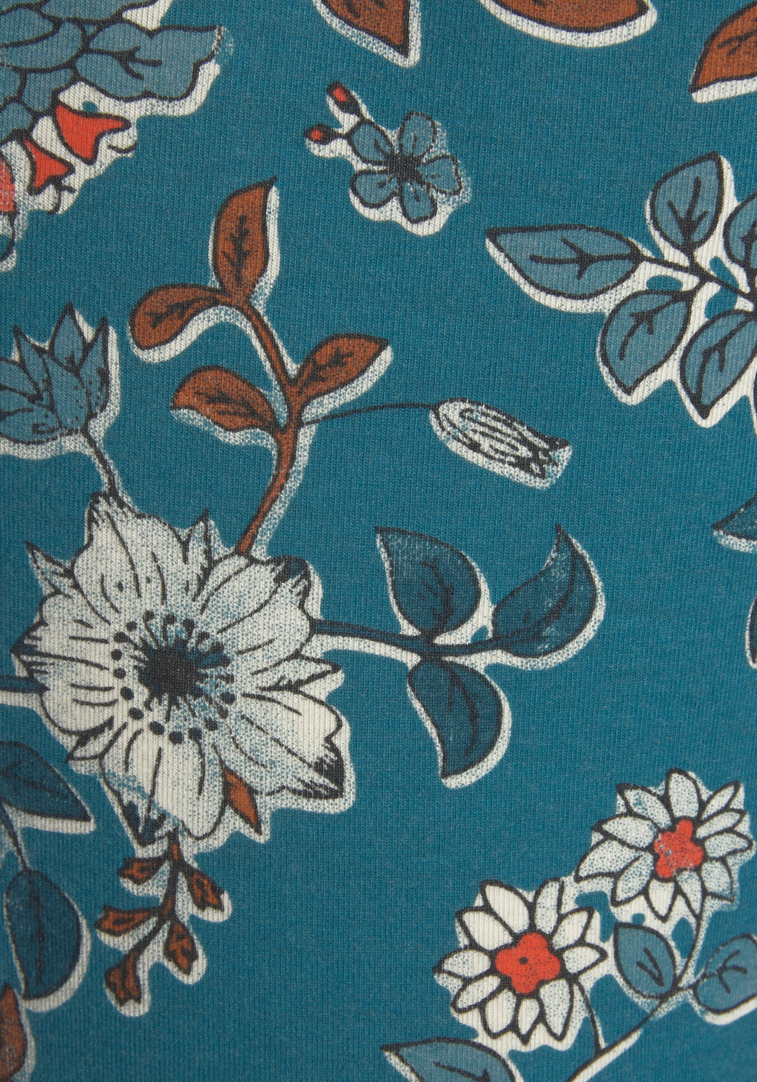 LASCANA Schlafhose im Allover-Druck rauchblau-ecru Blumen