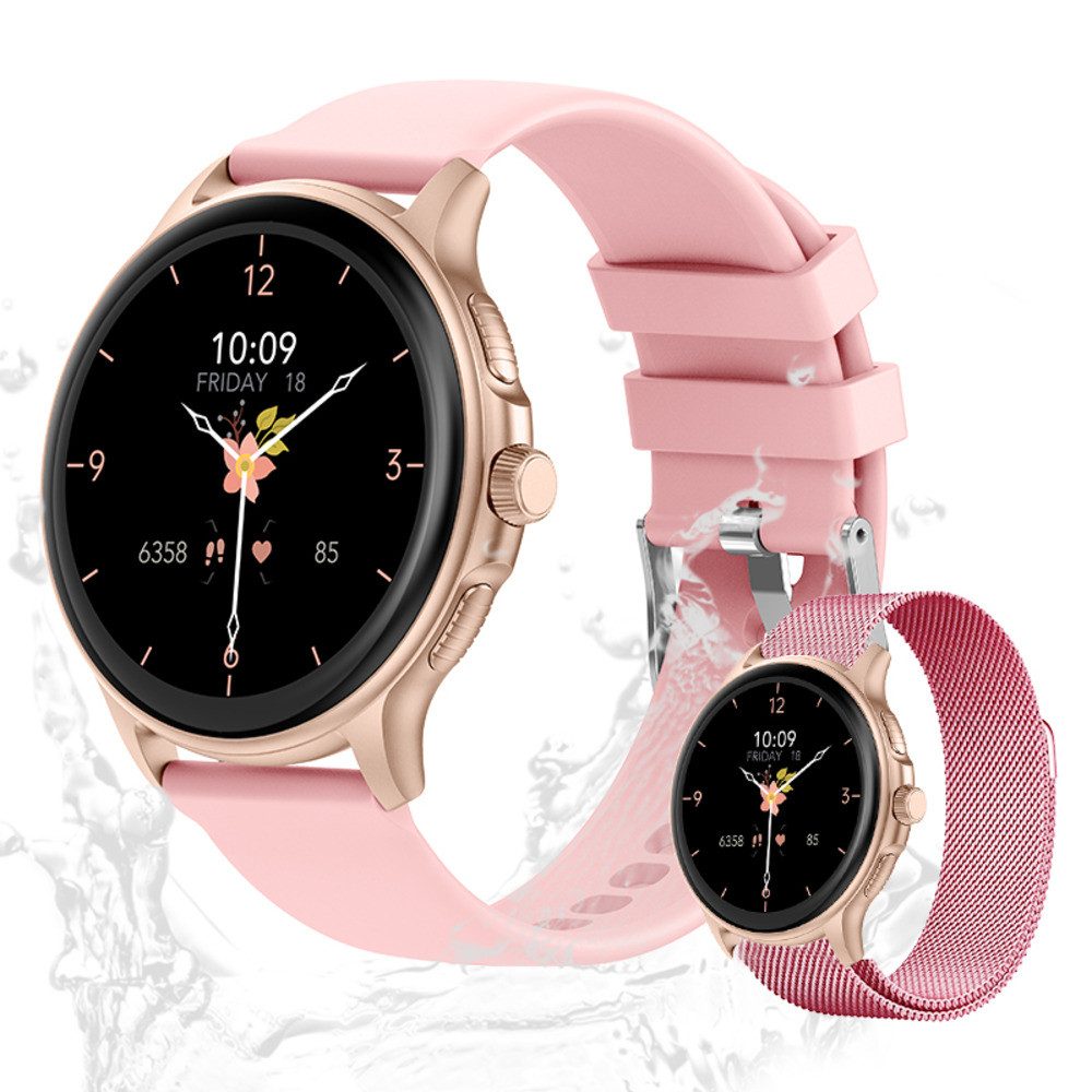 Damen's IP68 Wasserdicht Fitness-Tracker Smartwatch