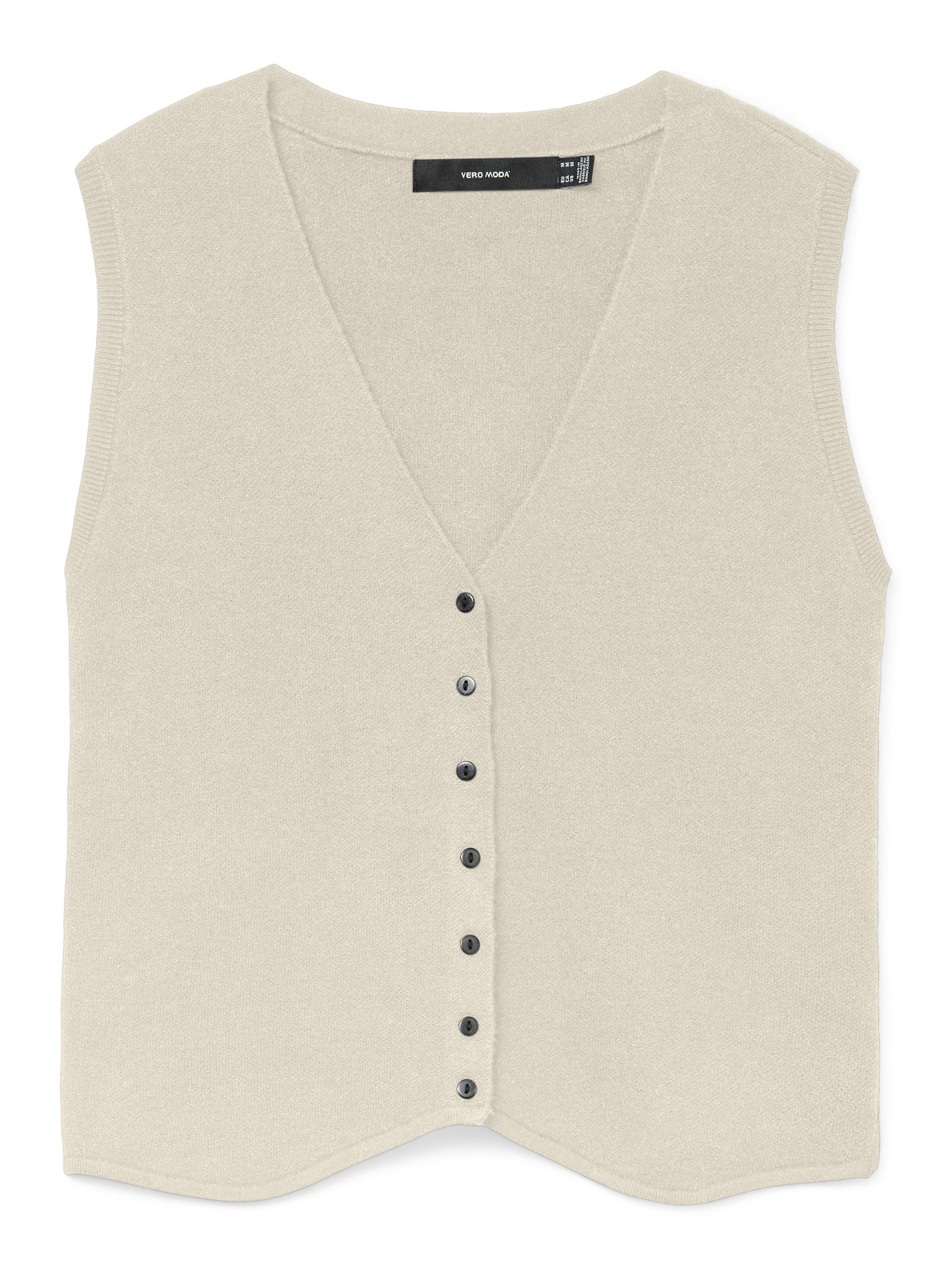 Vero Moda Strickpullover VMGOLD SL V-NECK VEST Birch