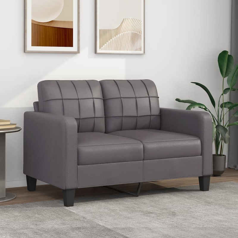 vidaXL Sofa 2-Sitzer-Sofa Grau 120 cm Kunstleder