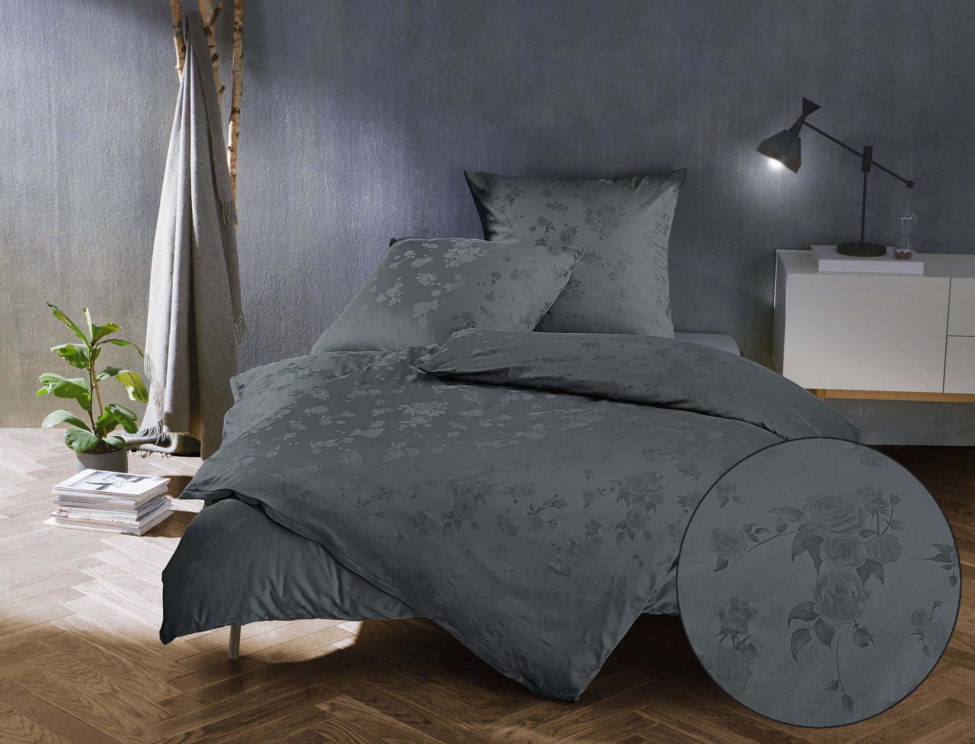 BETTWAESCHE-MIT-STIL Bettwäsche Mako Satin Jacquard Damast Bettwäsche Zoé R günstig online kaufen