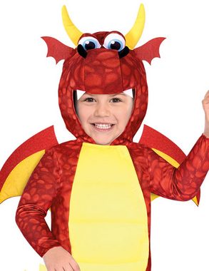 Amscan Kostüm Drachen Kostüm "Red Dragon" für Kinder - Rot, Comic Tierkostüm