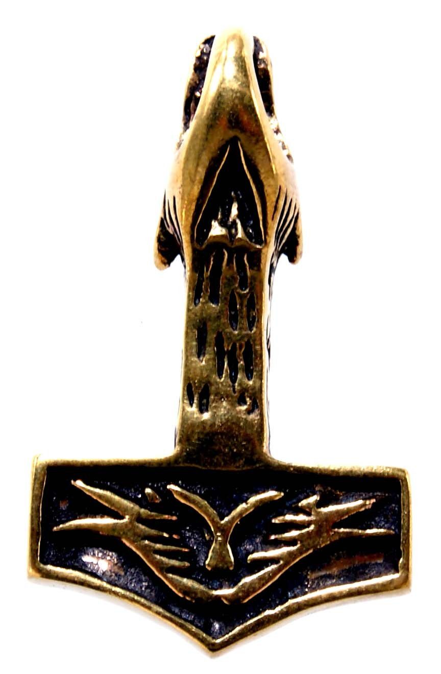 Nordisch Anhänger Leather Bronze Mjölnir of Wikinger Kiss horshammer Thor Kettenanhänger Thorhammer