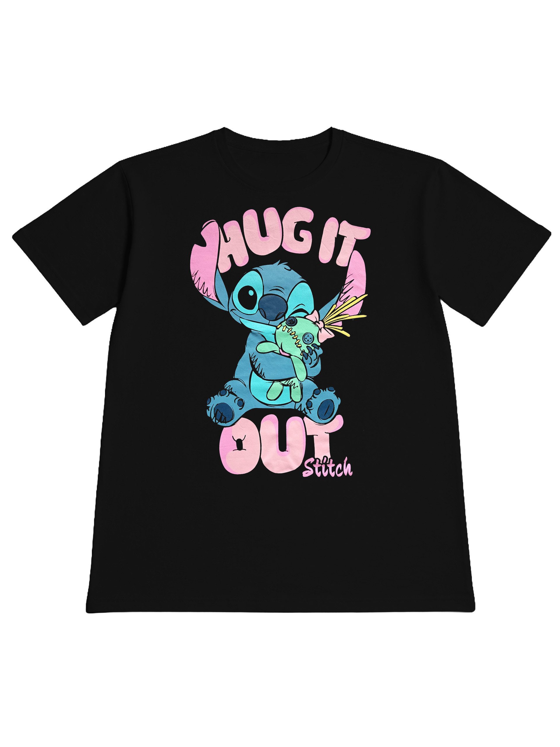 T-Shirt Disney Lilo & Stitch T-Shirt Hug it out Oberteil Shirt kurzärmlig