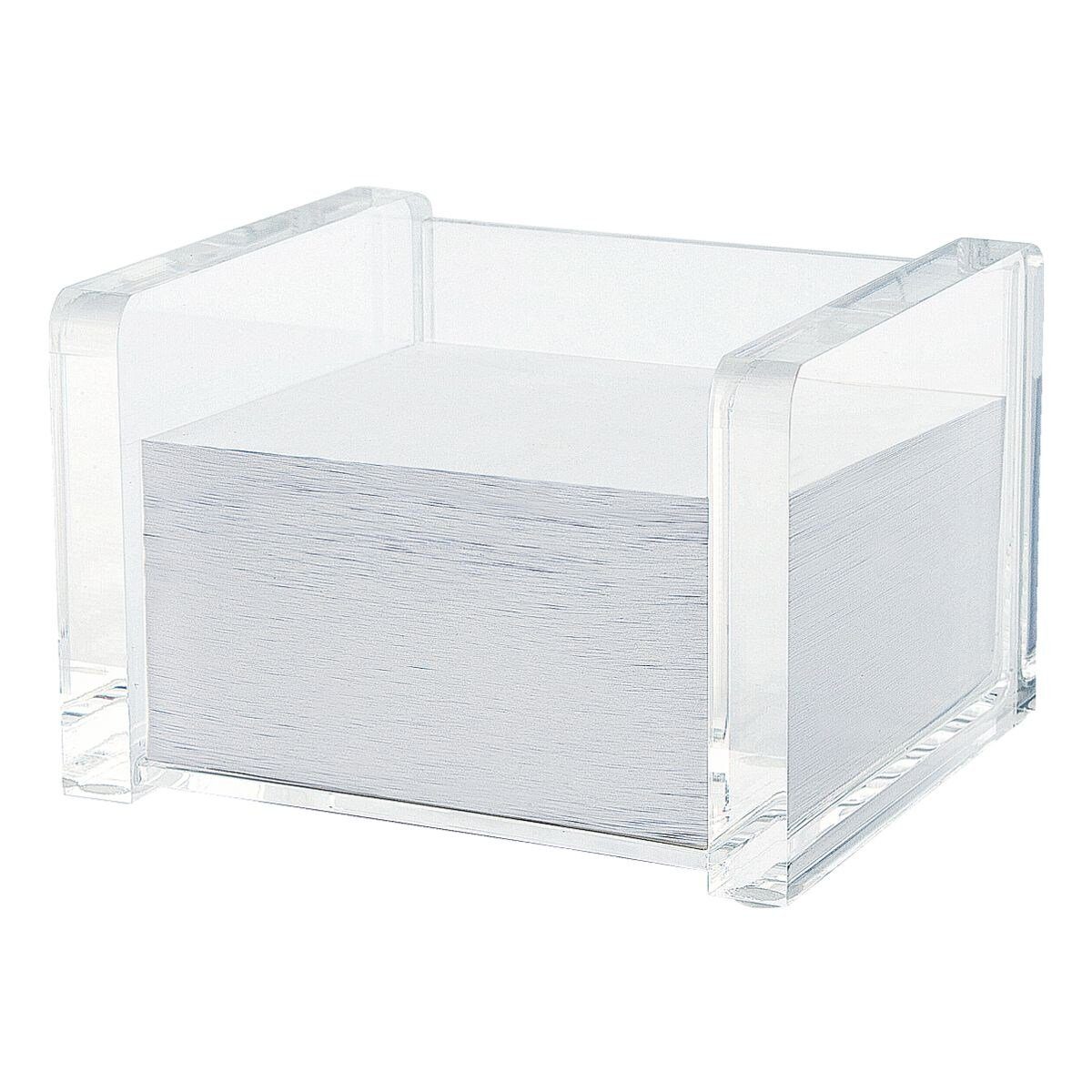 WEDO Notizzettel acryl exklusiv, Zettelbox für Papiergröße 90x90 mm, inkl. 500 Blatt
