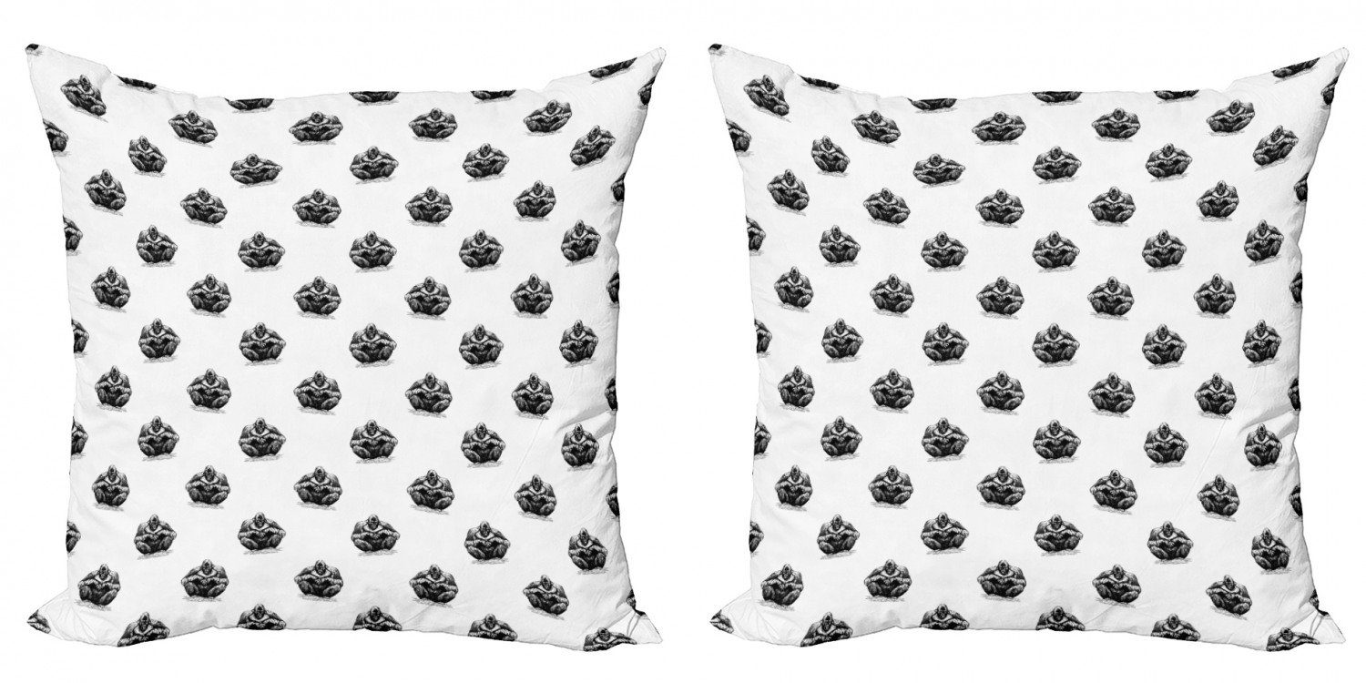 Kissenbezüge Modern Accent Doppelseitiger Digitaldruck, Abakuhaus (2 Stück), Gorilla Repetitive Sketchy | Kissenbezüge
