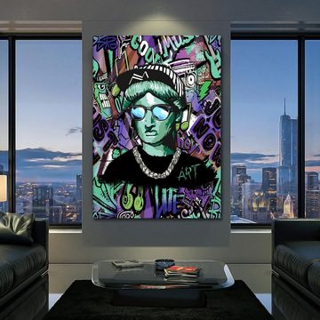 ArtMind XXL-Wandbild Green Head, Premium Wandbilder als Poster & gerahmte Leinwand in 4 Größen, Wall Art, Bild, Canva