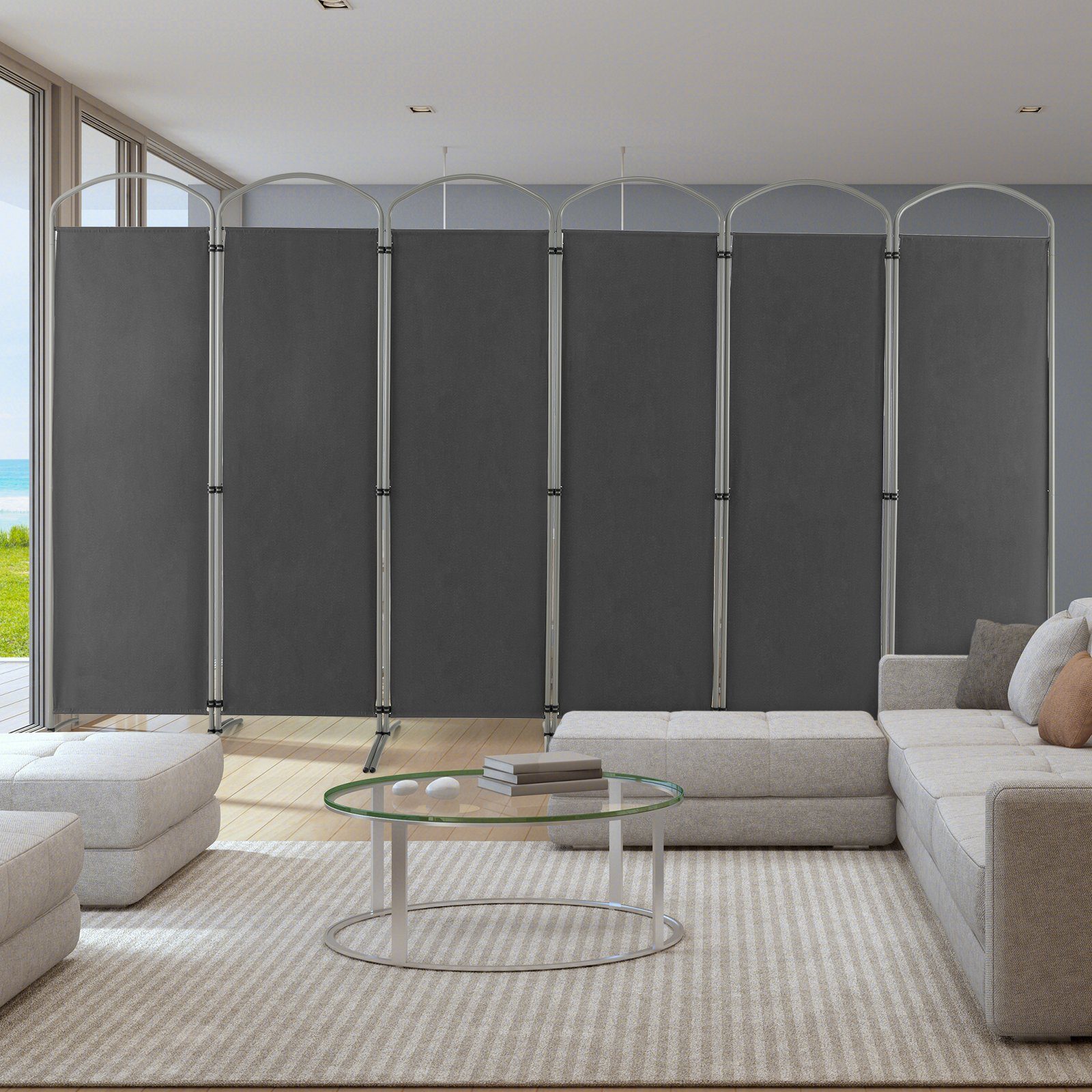 COSTWAY Paravent, 4 teilig, Raumteiler faltbar & abnehmbar, 221 x 188cm