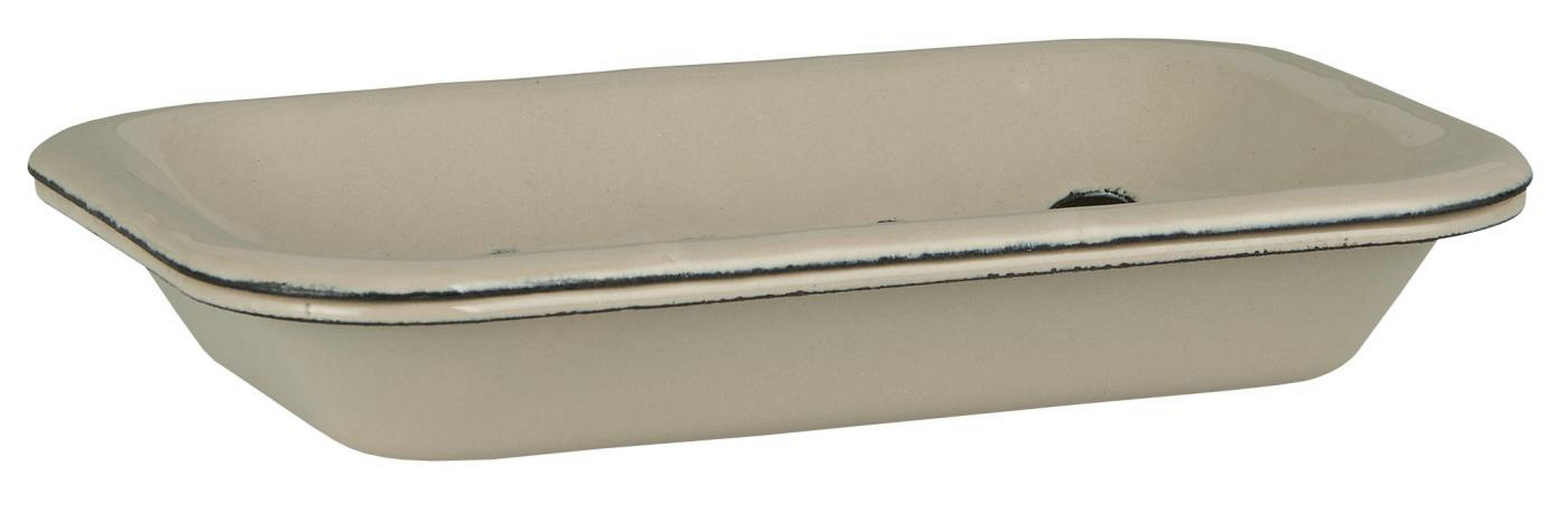 Ib Laursen Badaccessoire-Set Emaille Zahnbecher Becher grau sandfarbig, Dekorativ, Emaille Sandfarben oder Grau