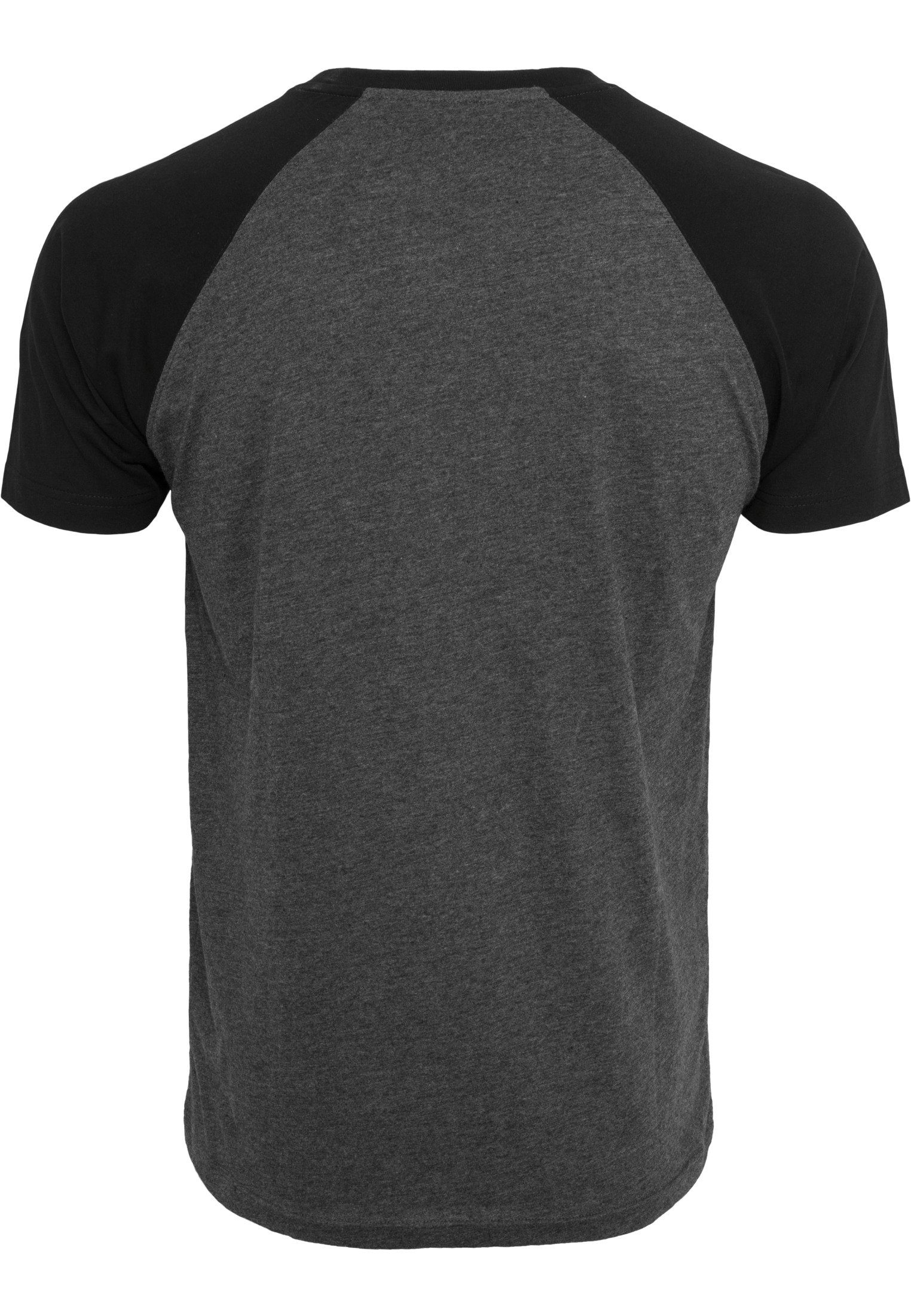 T-Shirt Rundhals-Ausch lässigen Fit Reslad Reslad Regular Raglan-Ärmel (1-tlg) mit Rundhalsshirt T-Shirt Herren Raglan-Ärmel anthrazit-schwarz