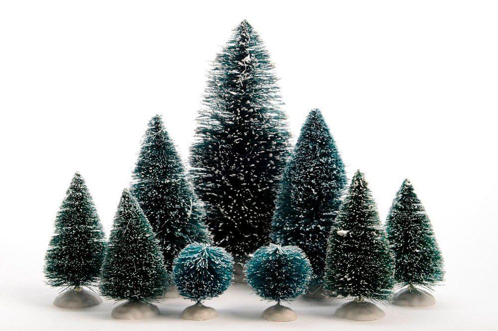 9 Winterlandschaft tlg mini Kunstbäume Kaemingk Kiefer Künstlicher Weihnachtsbaum beschneit Bäume