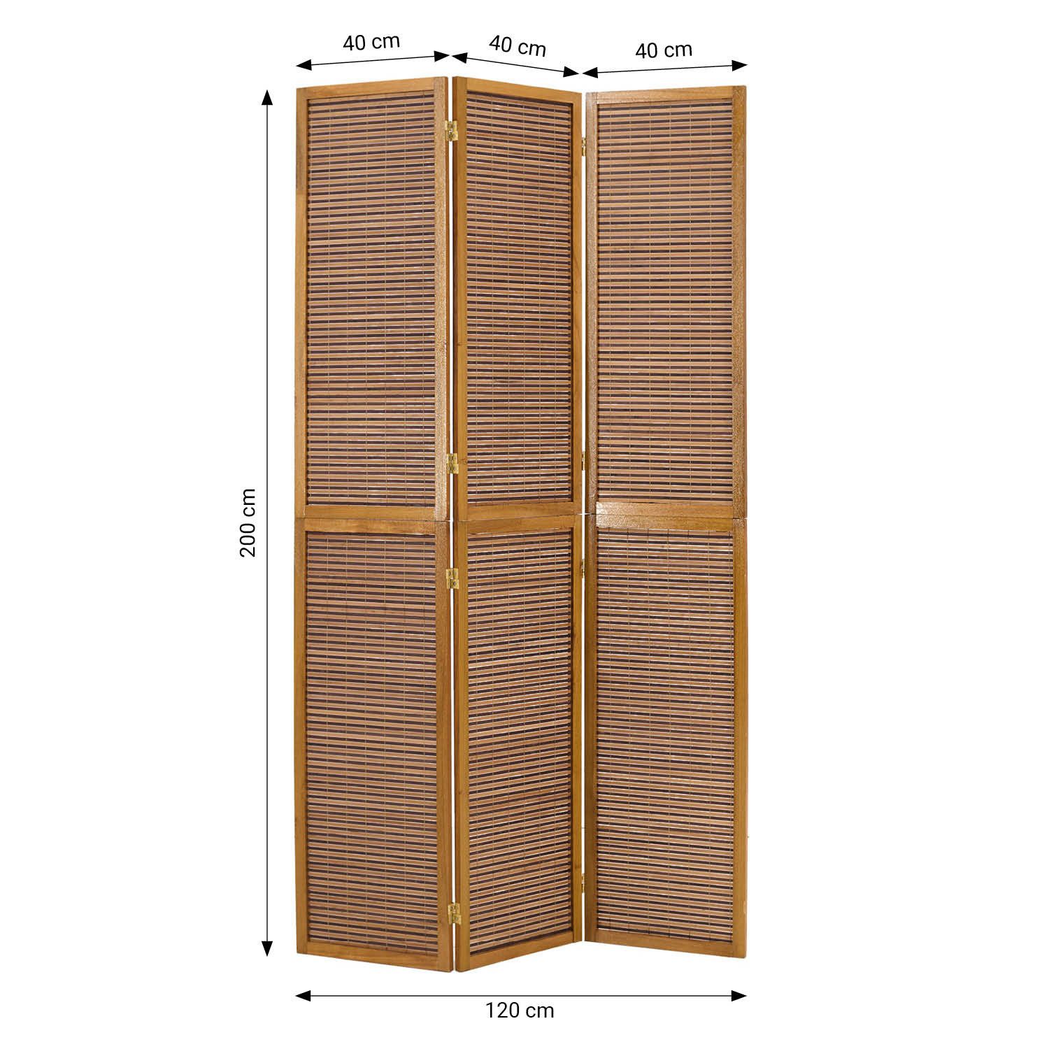 Homestyle4u Paravent Raumteiler Sondergröße 2 m Höhe Spanische Wand Sichtschutz Holz Indoor (3-teilig), Trennwand, faltbar